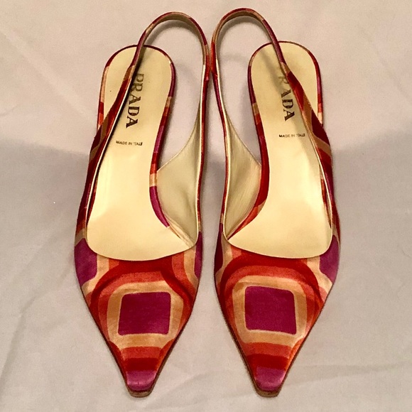 Prada Satin Slingback Kitten Heel - Picture 1 of 8